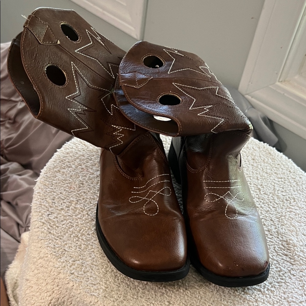 Wonder Nation Western Brown Ankle Boots